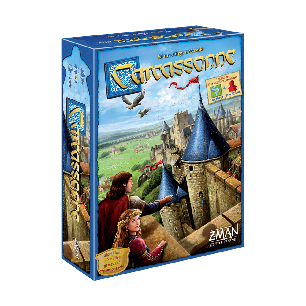 Carcassonne Strategy Board Game with The River and The Abbot Expansions
