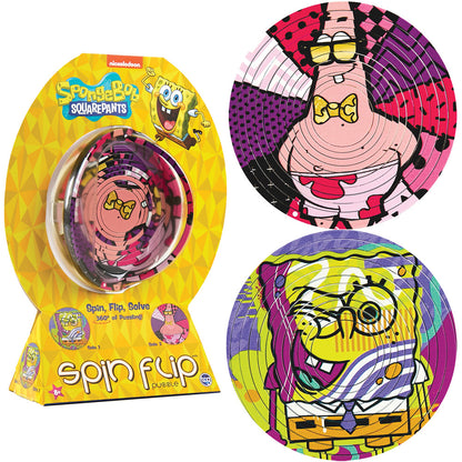 Spin Flip Puzzle: Spongebob & Patrick - 12 Rings - 2-In-1: Double-Sided Puzzle