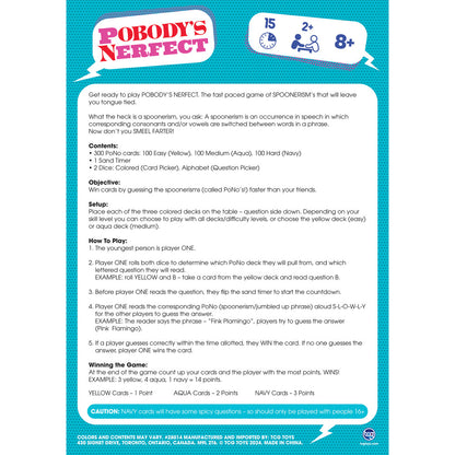 Longshore: Pobody's Nerfect Game - Party Game, 300 Sturdy Cards, Ages 8+, 2+ Players