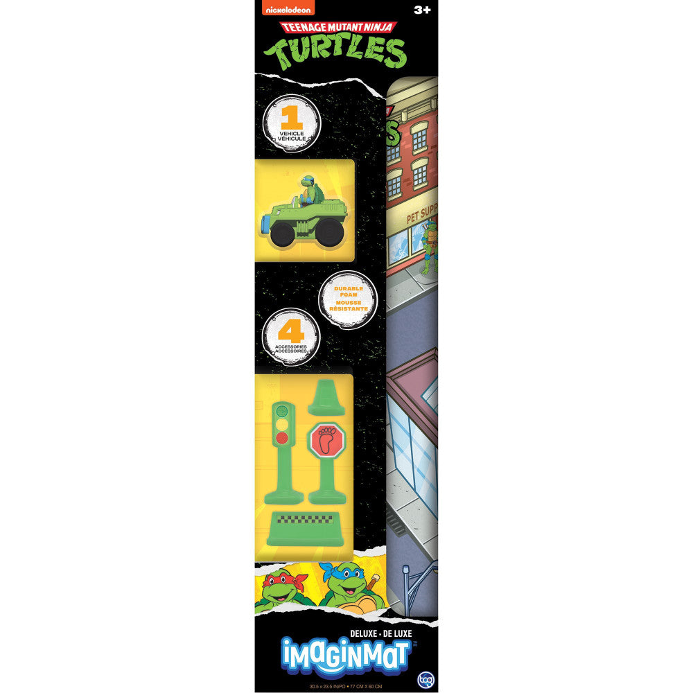 Imaginmat: Deluxe - TMNT - Floor Playmat & Toy Car, 30.5 x 20.5"