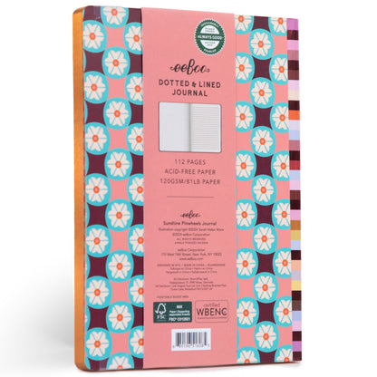 eeBoo Piece & Love: Sunshine Pinwheels Gilded Journal - Hardcover Adult Diary Book
