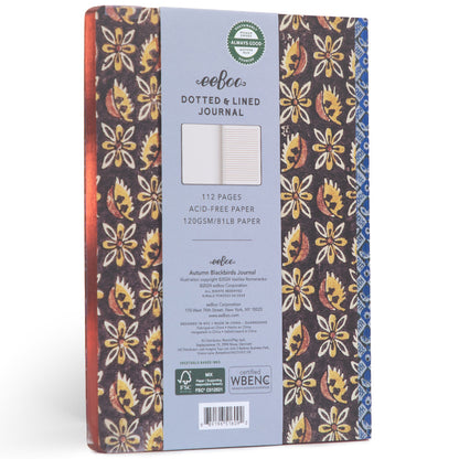 eeBoo Piece & Love: Autumn Blackbirds Gilded Journal - Hardcover Adult Diary Book