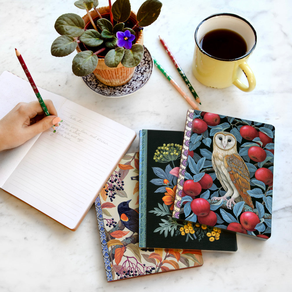 eeBoo Piece & Love: Autumn Blackbirds Gilded Journal - Hardcover Adult Diary Book
