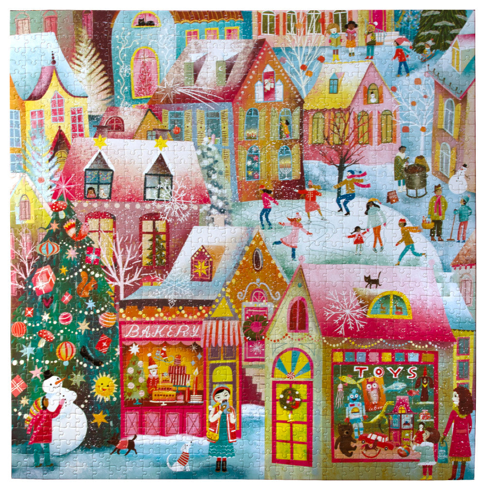 eeBoo Piece & Love: Holiday Village - 1000 Piece Puzzle