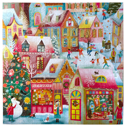 eeBoo Piece & Love: Holiday Village - 1000 Piece Puzzle