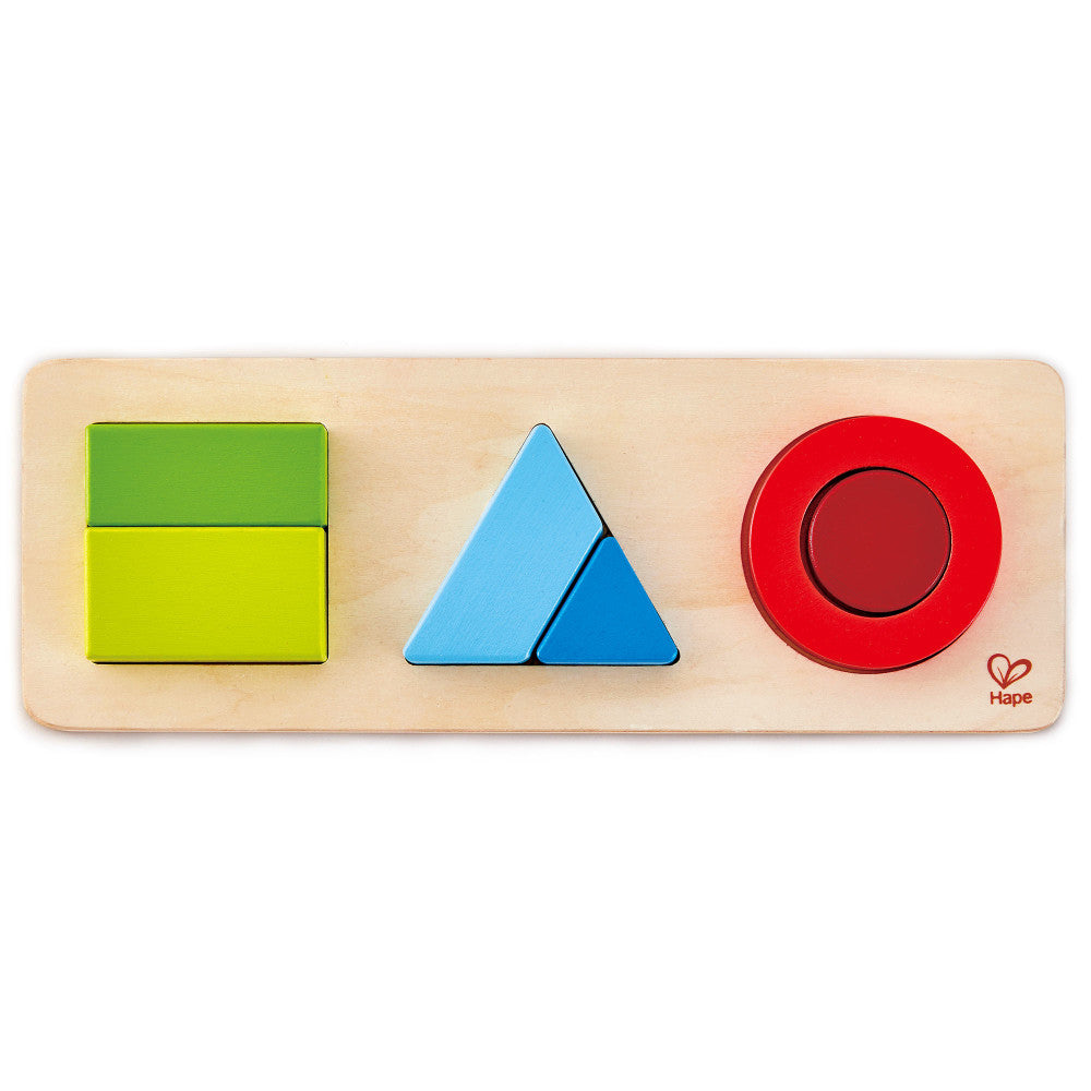 Hape: Geometry Puzzle - 7pc Wooden 2-Sided Puzzle