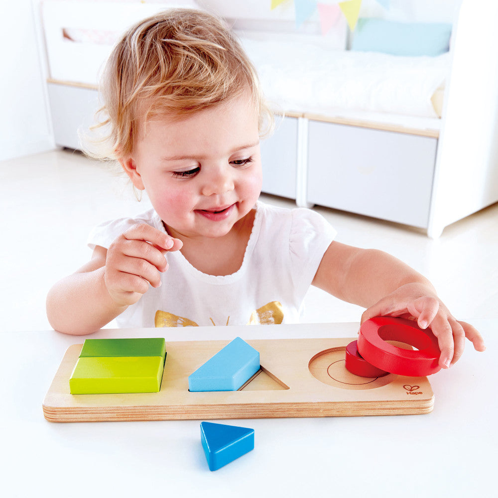 Hape: Geometry Puzzle - 7pc Wooden 2-Sided Puzzle