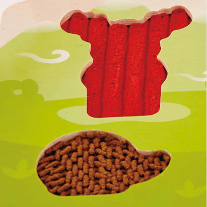 Hape: Forest Animal Tactile Puzzle - 6pc Wooden Sensory Toy