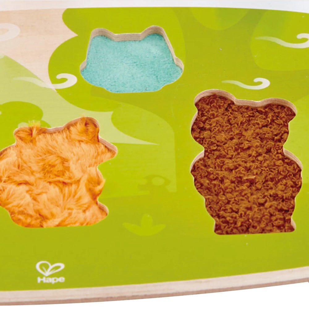 Hape: Forest Animal Tactile Puzzle - 6pc Wooden Sensory Toy