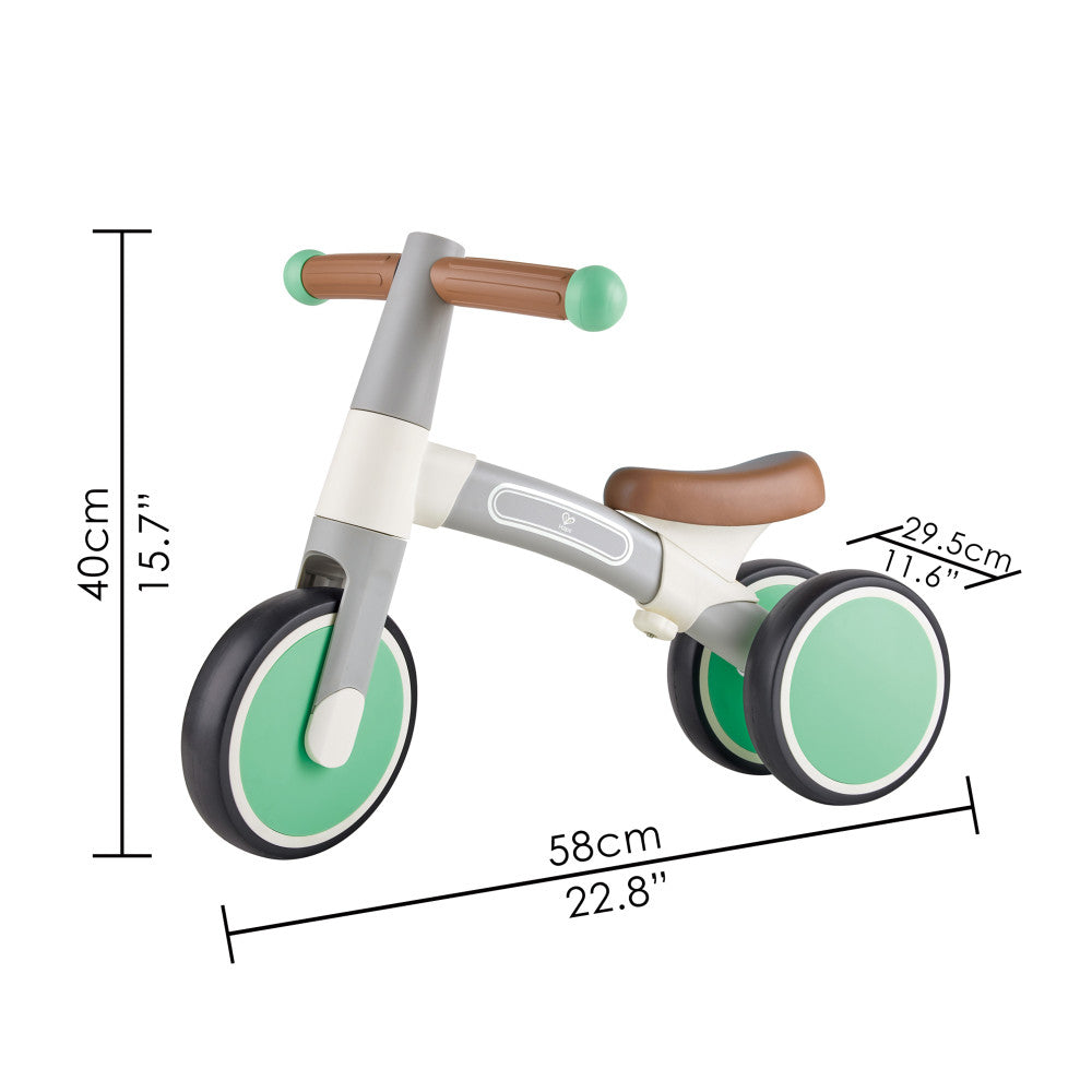 Hape: First Ride Balance Bike - Light Green - Lightweight 3 Wheeled Tricycle
