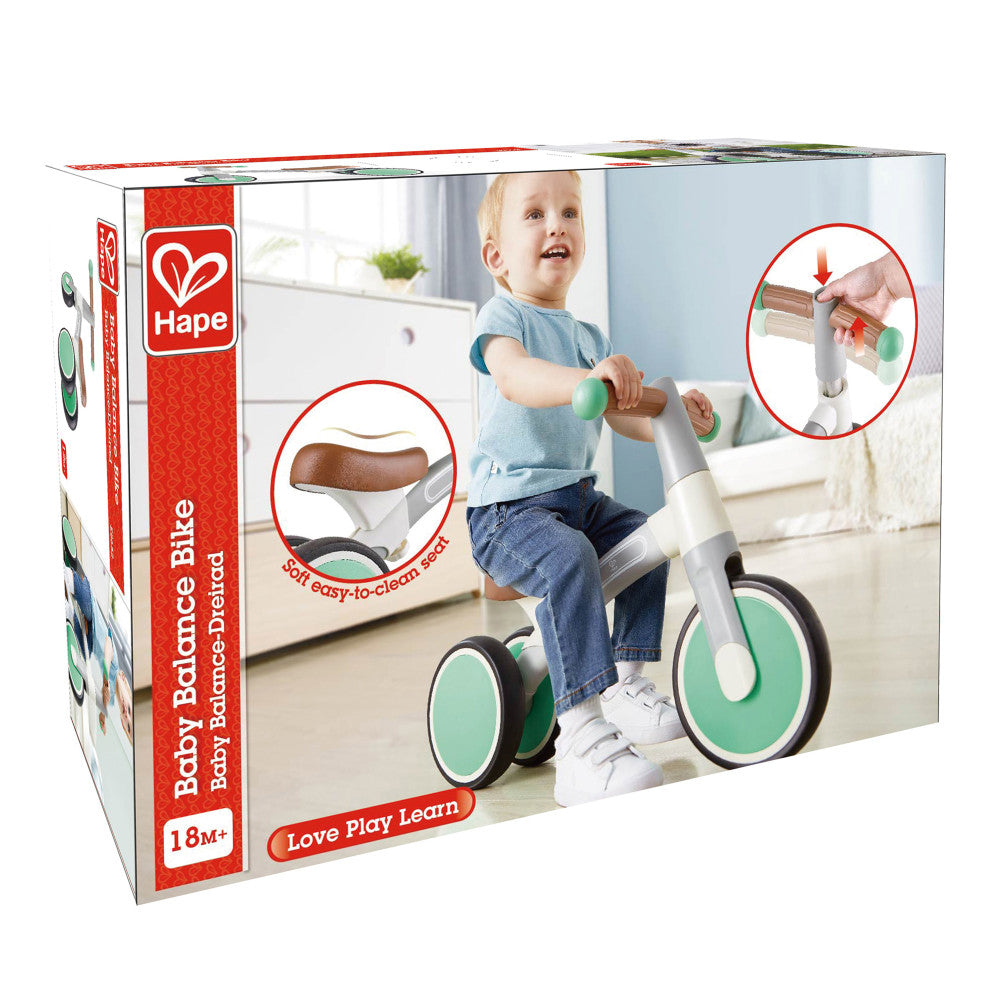 Hape: First Ride Balance Bike - Light Green - Lightweight 3 Wheeled Tricycle