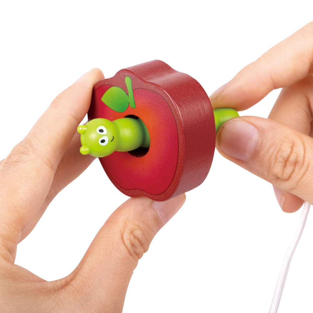 Hape: Caterpillar Fruit Feast Set - 14pc Wooden Stringing Toy