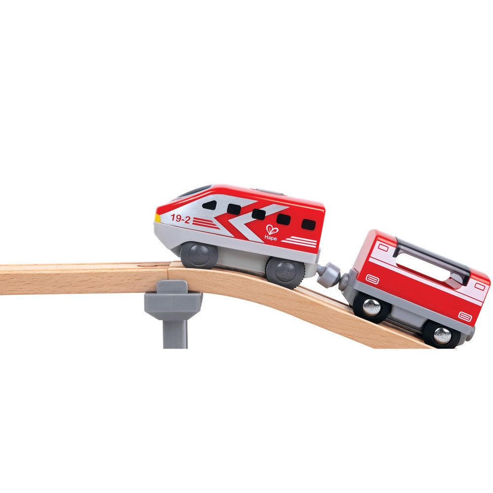 Hape: Intercity Battery Powered Locomotive Set - 4 Different Colored Toy Trains