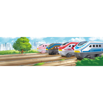 Hape: Intercity Battery Powered Locomotive Set - 4 Different Colored Toy Trains