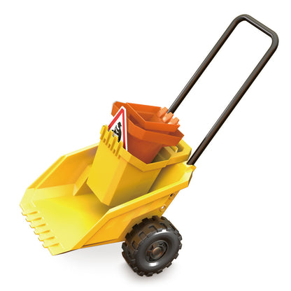 Hape: Construction Sand Toy Dumper Set - 5pc Beach & Sand Toy Set, Bulldozer, Digger Bucket, Safety Cone, Indicator & Cart, Outdoor Playset, Kids Age 3+