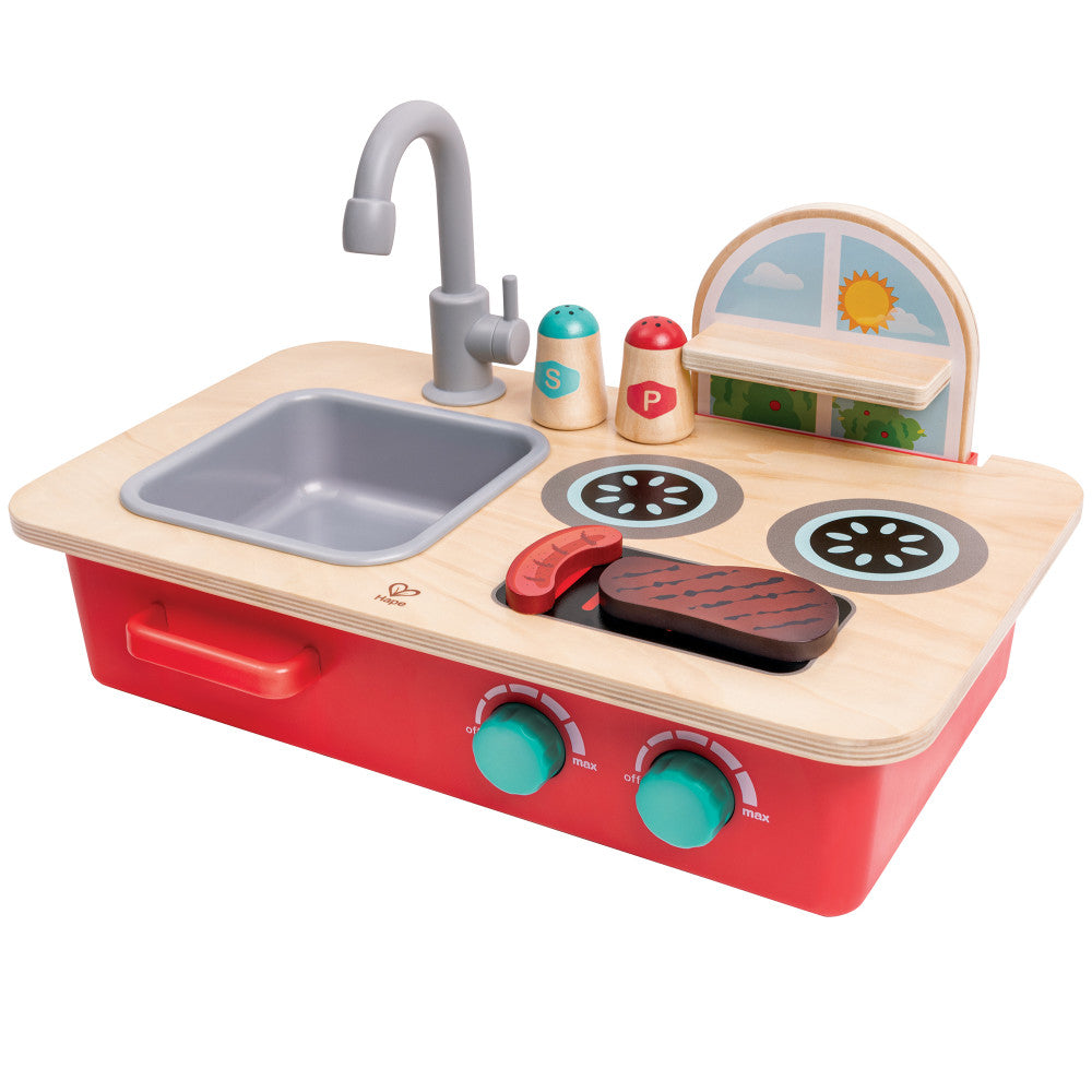 Hape: Cook & Create Countertop Kitchen Playset - Wooden Sounds Toy