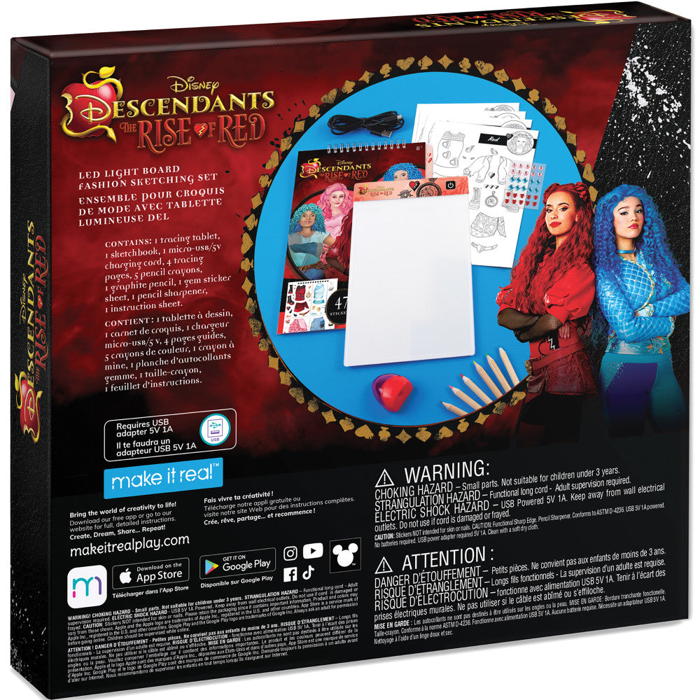 Make It Real: Descendants 4 Rise Of Red - LED Light Board Fashion Sketching Set
