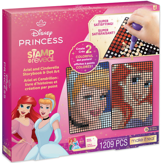 Make It Real: Disney Stamp To Reveal Ariel & Cinderella Storybook & Dot Art