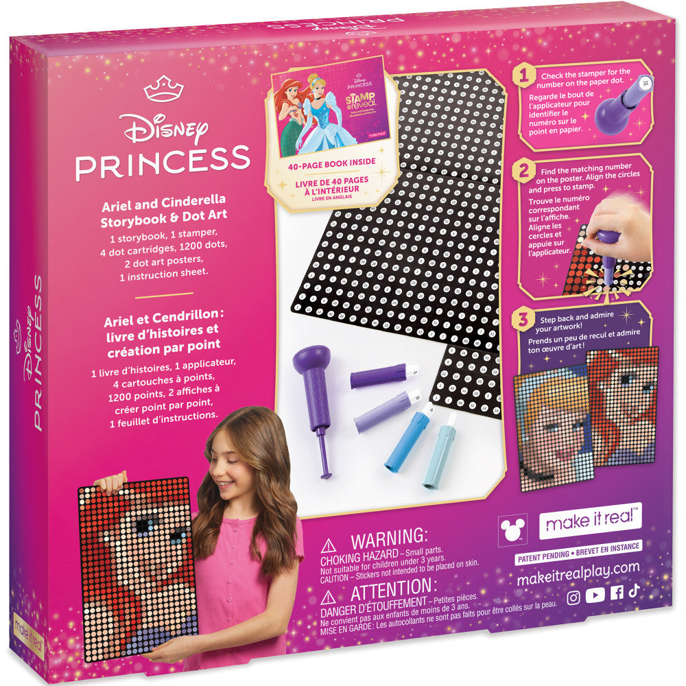 Make It Real: Disney Stamp To Reveal Ariel & Cinderella Storybook & Dot Art