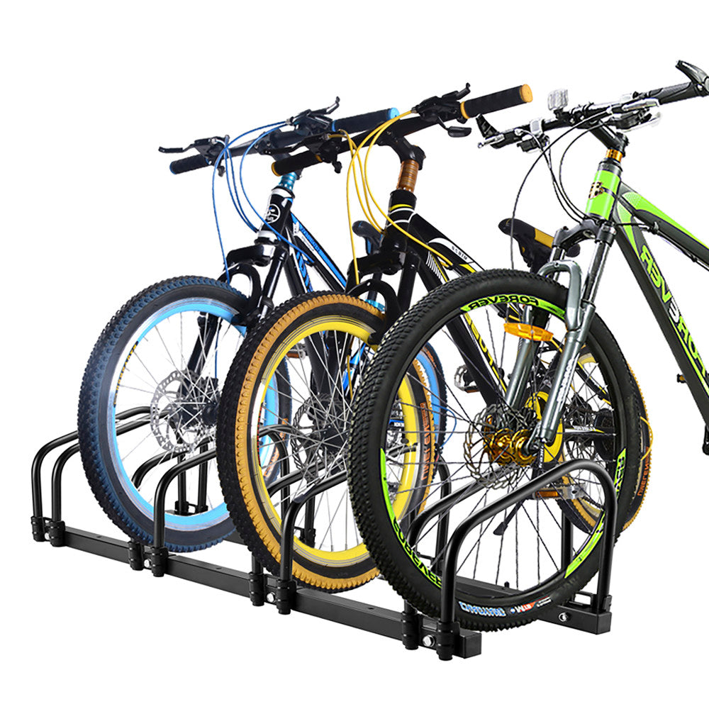 Trimate Bicycle Floor Parking Rack Stand for 4 Bicycles, Indoor Home Garage Storage