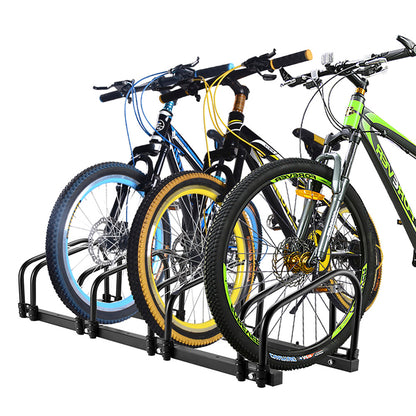 Trimate Bicycle Floor Parking Rack Stand for 4 Bicycles, Indoor Home Garage Storage