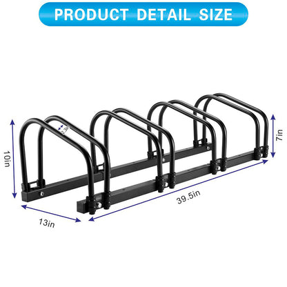 Trimate Bicycle Floor Parking Rack Stand for 4 Bicycles, Indoor Home Garage Storage