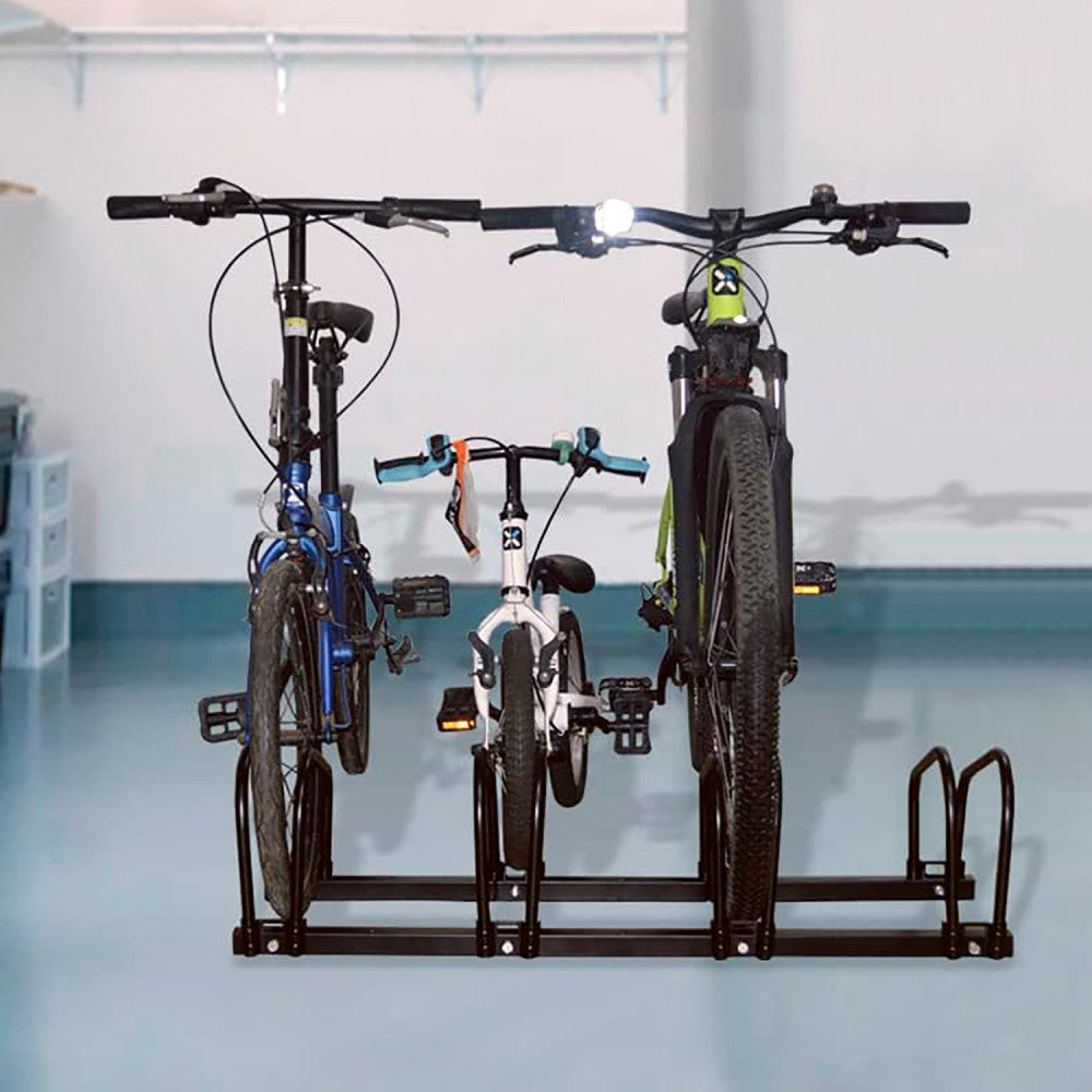 Trimate Bicycle Floor Parking Rack Stand for 4 Bicycles, Indoor Home Garage Storage
