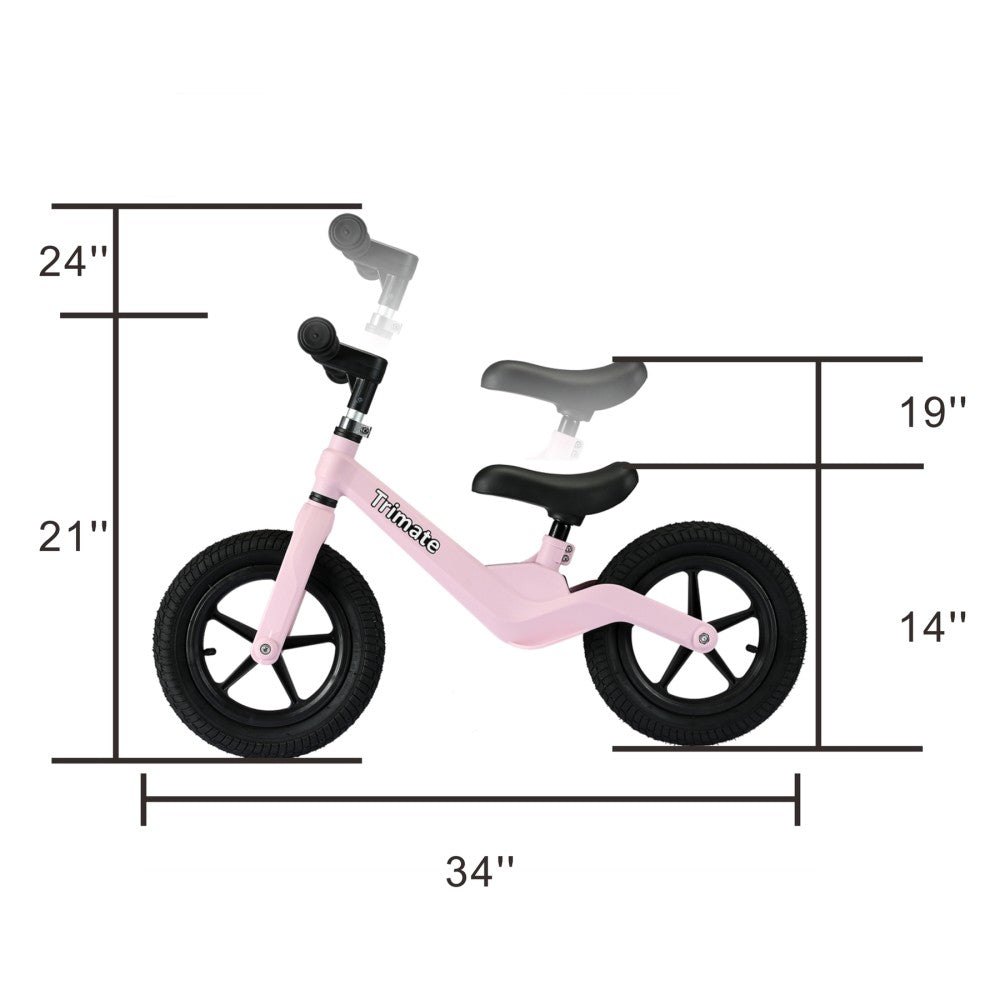 Girls 12 inch Trimate Toddler Balance Bike, Pink - No Pedal Sport Bike