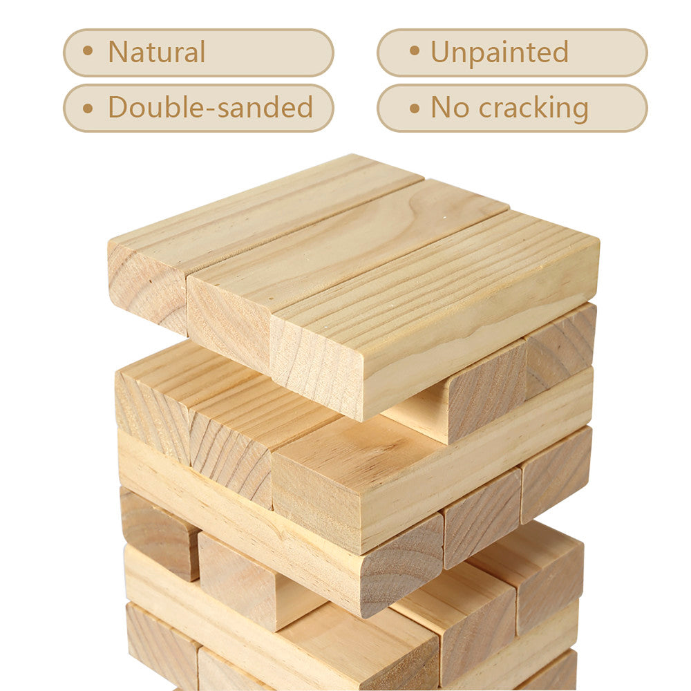 Trimate: Tumbling Tower Large 21.25" - Double-Sanded Smooth Natural Wood