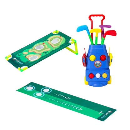 Trimate Toddler Golf Set with 2-in-1 Cornhole Board, Golf Club for Indoor and Outdoor Sports