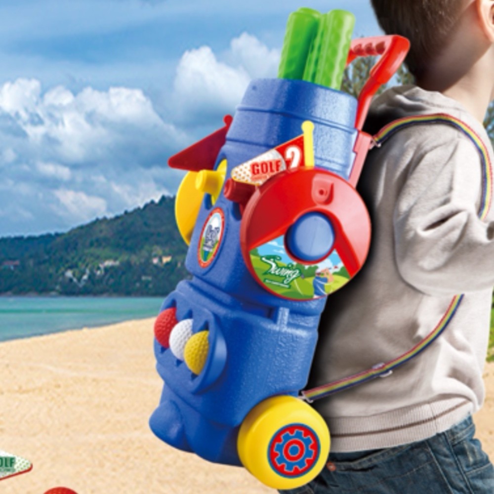 Trimate Toddler Golf Set with 2-in-1 Cornhole Board, Golf Club for Indoor and Outdoor Sports