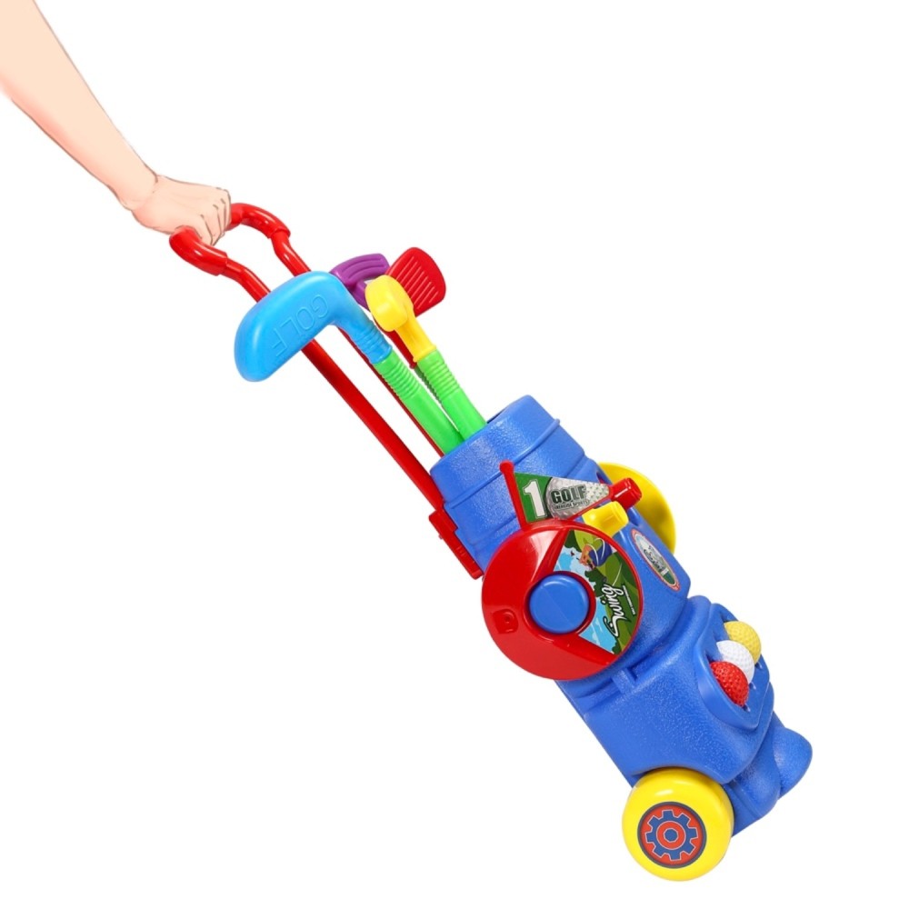Trimate Toddler Golf Set with 2-in-1 Cornhole Board, Golf Club for Indoor and Outdoor Sports