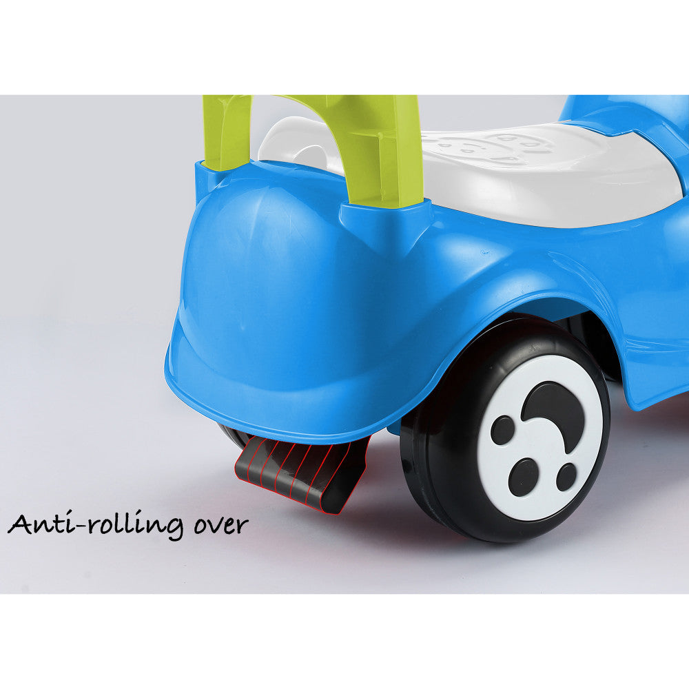 Timate: Push & Ride Racer - Blue & Monkey - Foot-To-Floor Car Ride-On