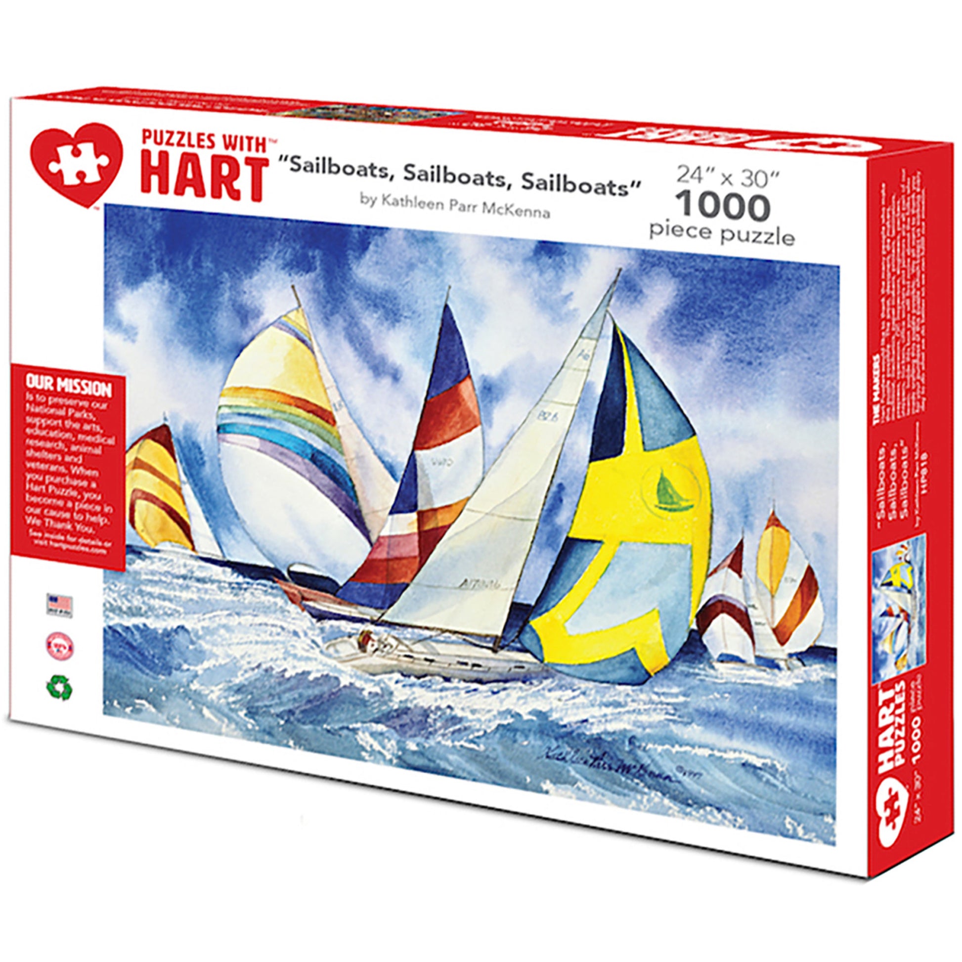Hart Puzzles Sailboats by Kathleen Parr McKenna - 1000 pc
