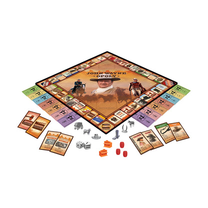 John Wayne-Opoly Collector's Edition Board Game with game board, cards, dice, and Western-themed pieces