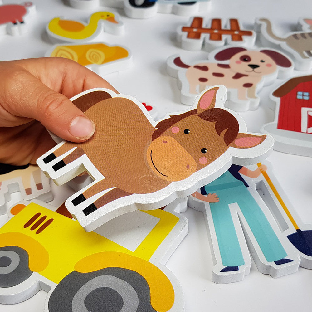 Buddy & Barney: Farm Bath Time Stickers - 19 Reusable Foam Stickers