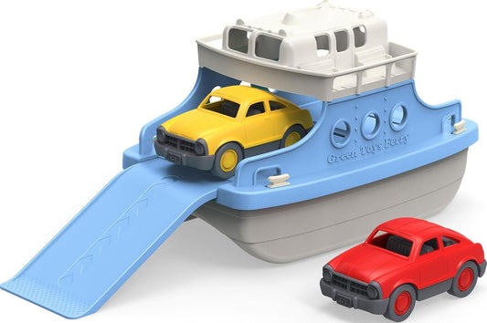 Green Toys Ferry Boat With 2 Mini Cars Eco-Friendly Recycled Plastic Vehicle Playset