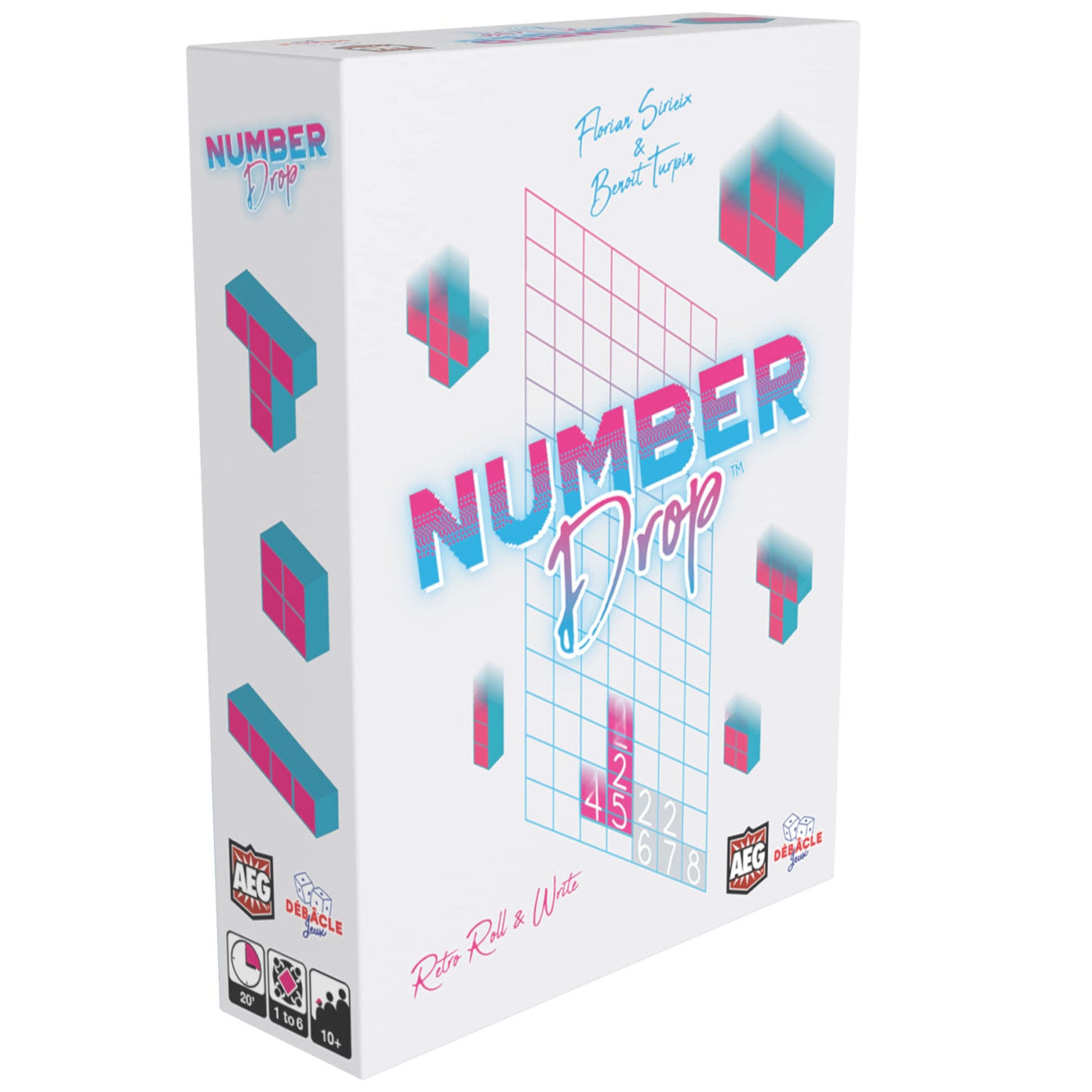 Number Drop Retro Edition Roll & Write Strategy Game