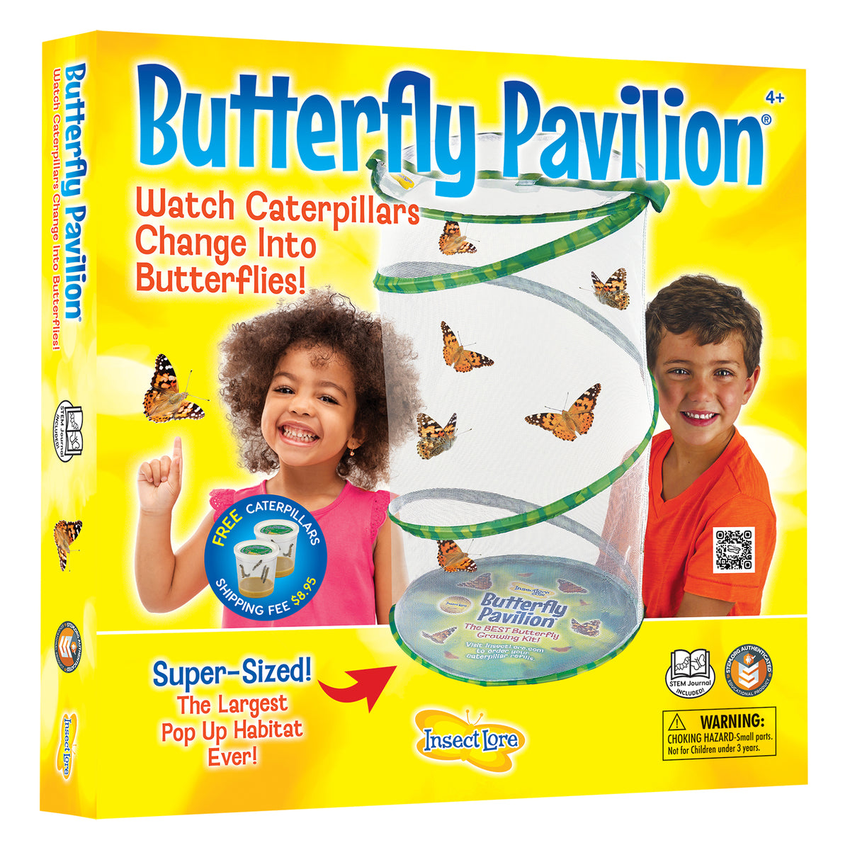 Butterfly Pavilion super-sized pop-up habitat kit with live caterpillars and butterflies