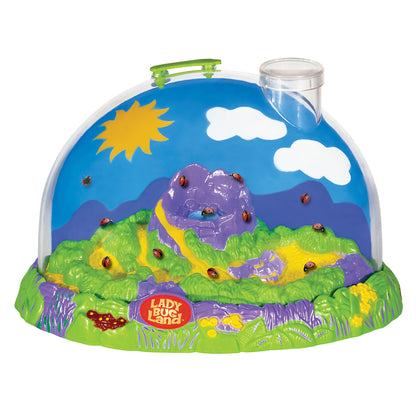 Ladybug Land Growing Kit with dome habitat showing colorful landscape, sun, clouds, and ladybugs
