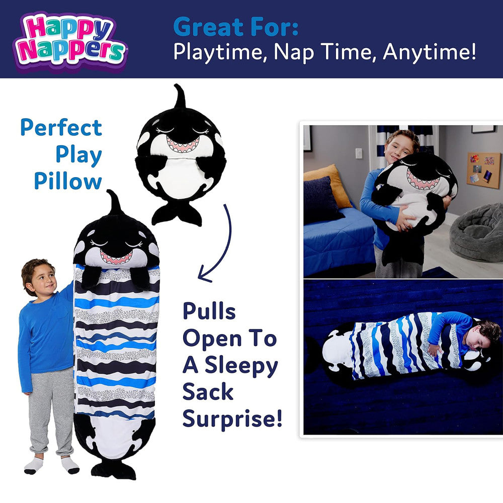 Happy Nappers: Pillow & Sleepy Sack: Medium -  Ozzy The Black Shark, Kids 3+