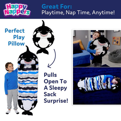 Happy Nappers: Pillow & Sleepy Sack: Medium -  Ozzy The Black Shark, Kids 3+
