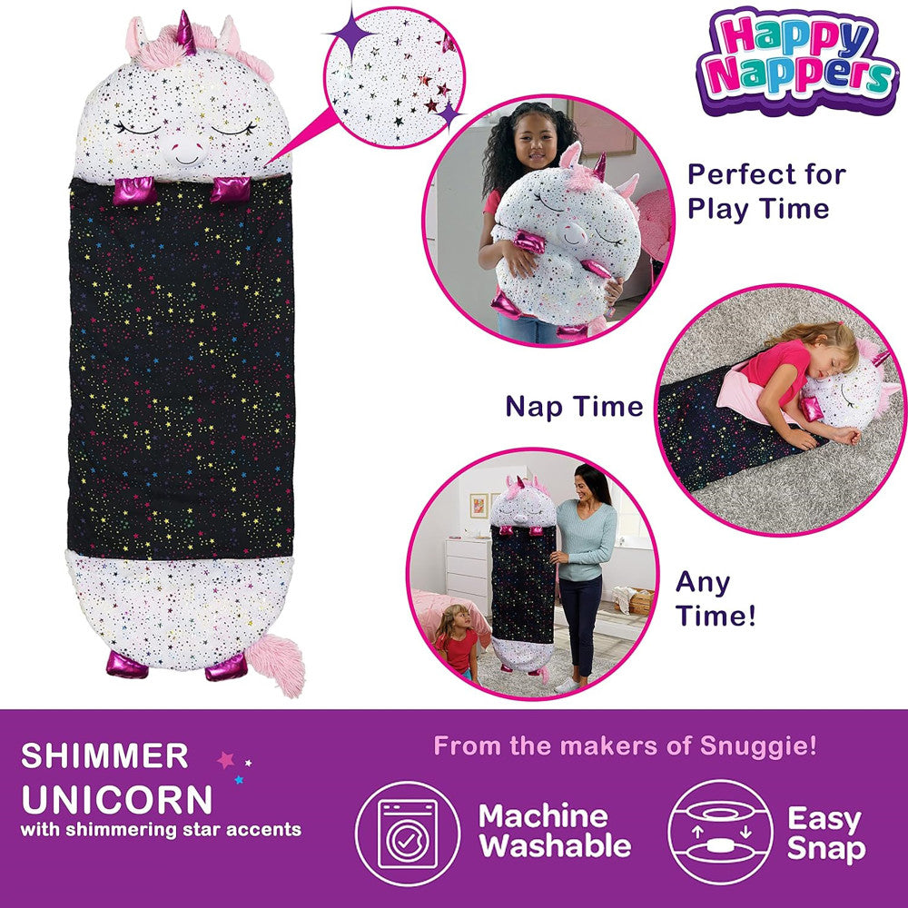 Happy Nappers: Pillow & Sleepy Sack Large - Shimmer Unicorn, Kids 7+