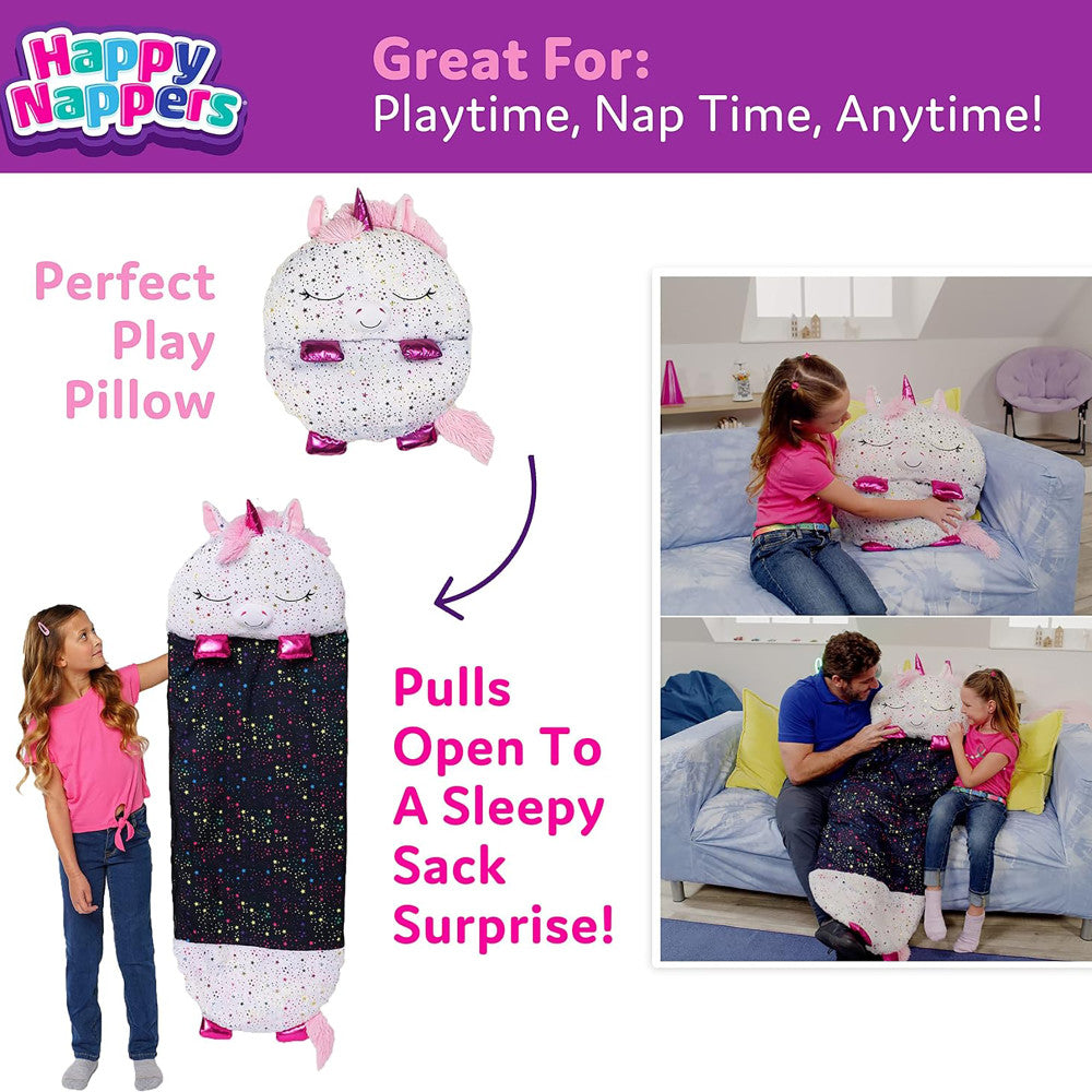 Happy Nappers: Pillow & Sleepy Sack Large - Shimmer Unicorn, Kids 7+