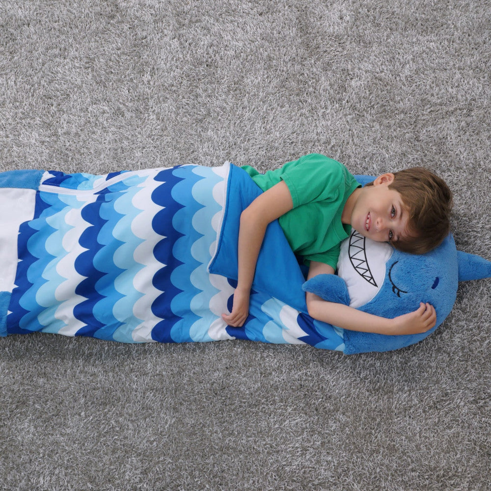 Happy Nappers: Pillow & Sleepy Sack: Large - Blue Shark, Kids 7+