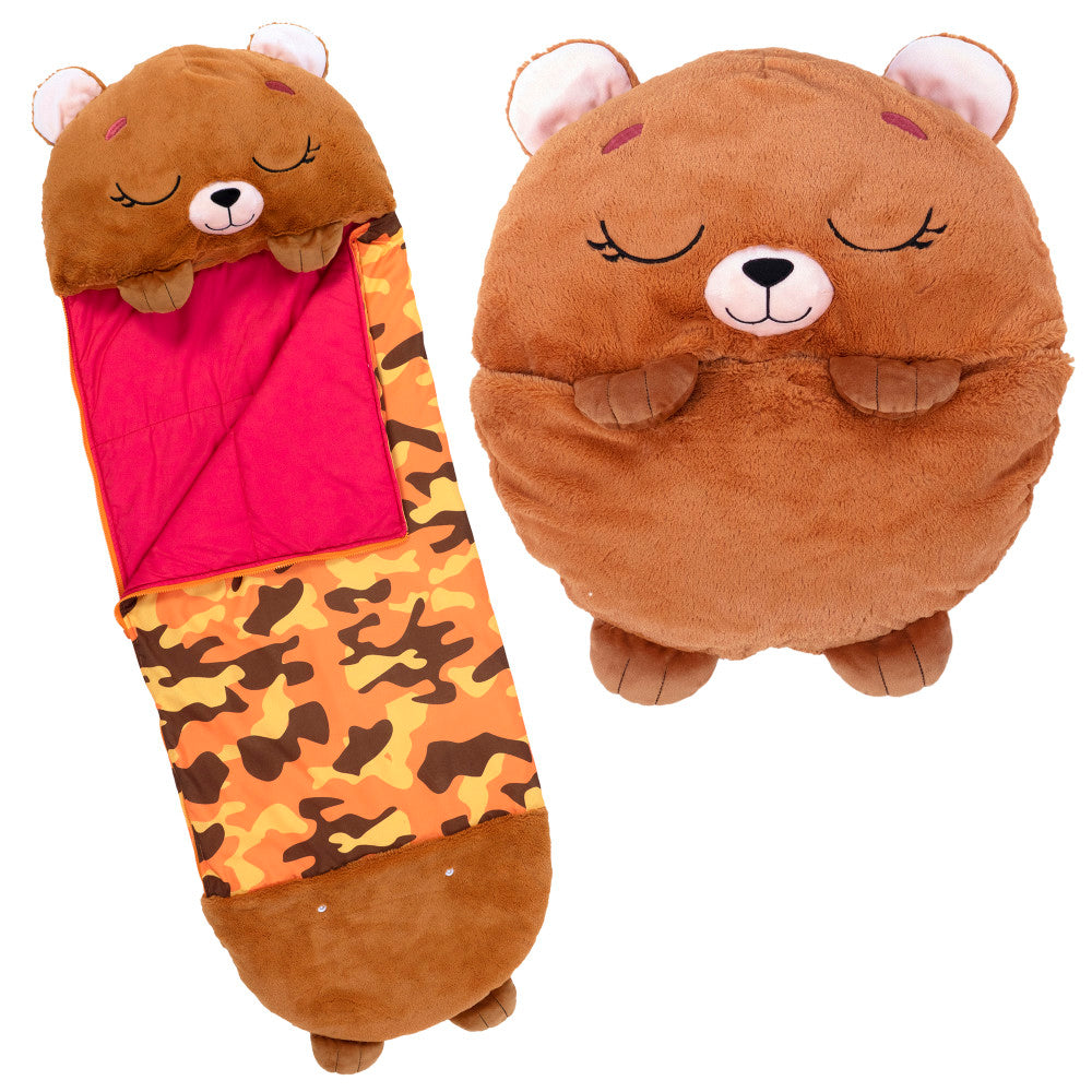 Happy Nappers: Pillow & Sleepy Sack: Large - Benny The Brown Bear, Kids 7+