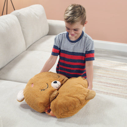 Happy Nappers: Pillow & Sleepy Sack: Large - Benny The Brown Bear, Kids 7+
