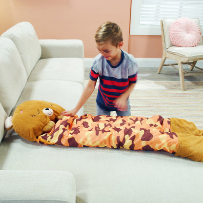 Happy Nappers: Pillow & Sleepy Sack: Large - Benny The Brown Bear, Kids 7+