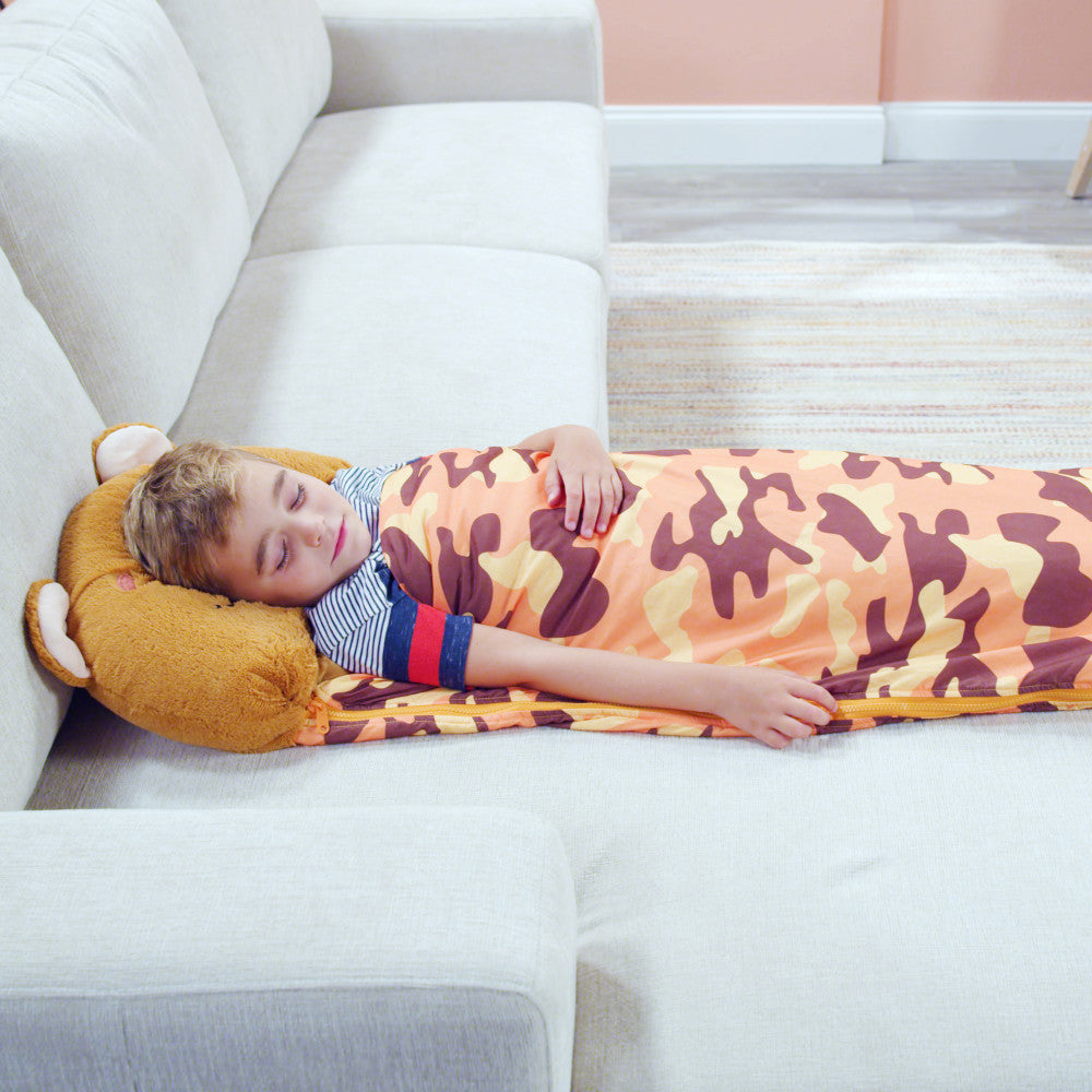 Happy Nappers: Pillow & Sleepy Sack: Large - Benny The Brown Bear, Kids 7+