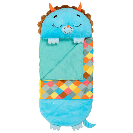 Happy Nappers: Pillow & Sleepy Sack: Large - Blue Triceratratops, Kids 7+